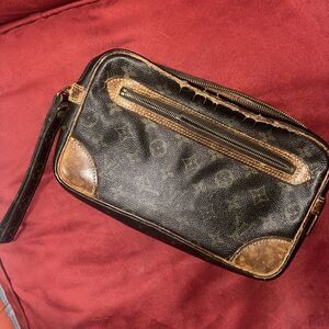 Auth Louis Vuitton Marly Dragonne GM Clutch Bag Monogram Canvas M51825 LV 50980